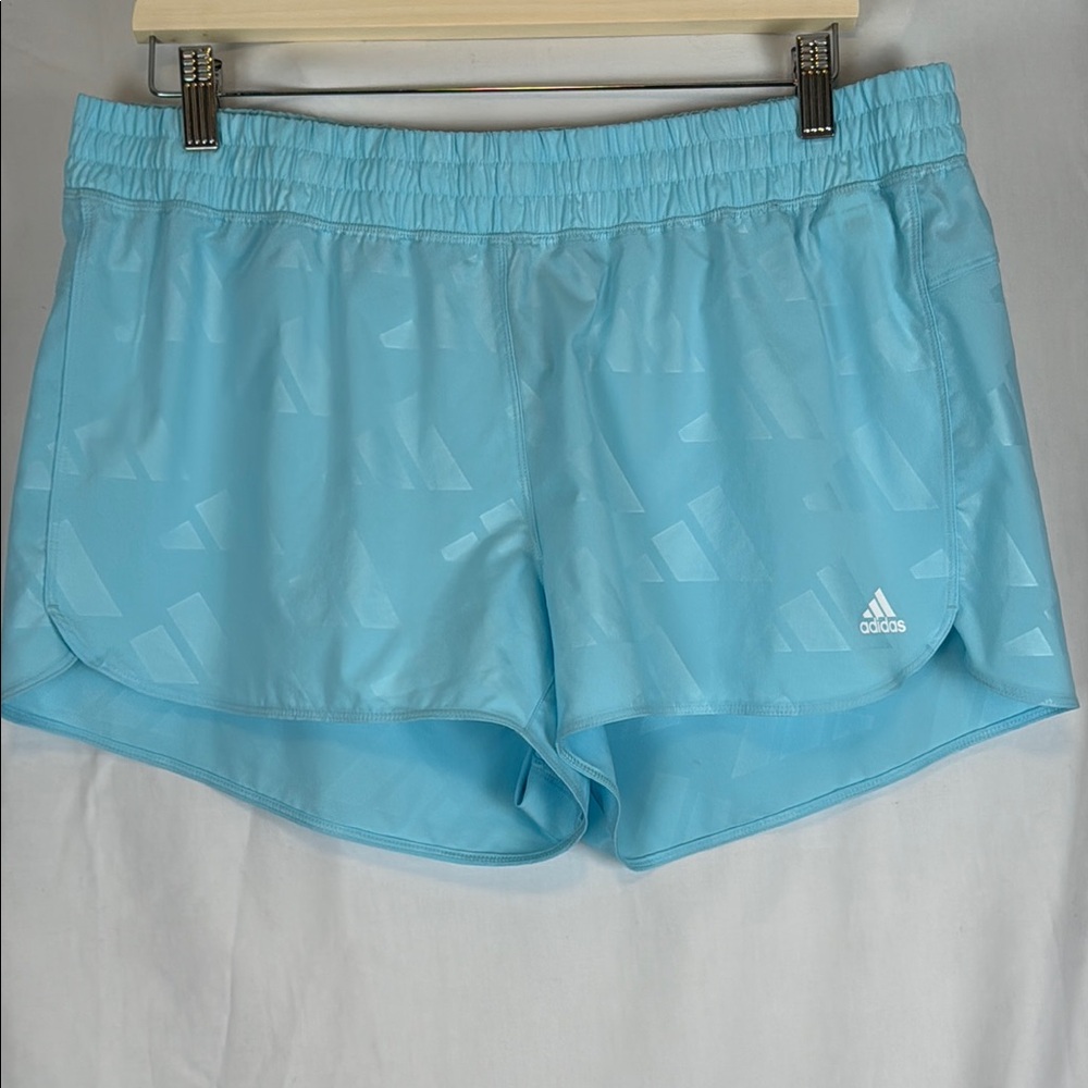 Women's Adidas Aeroready Pacer Deboss Hazy Sky Lightweight Shorts XL